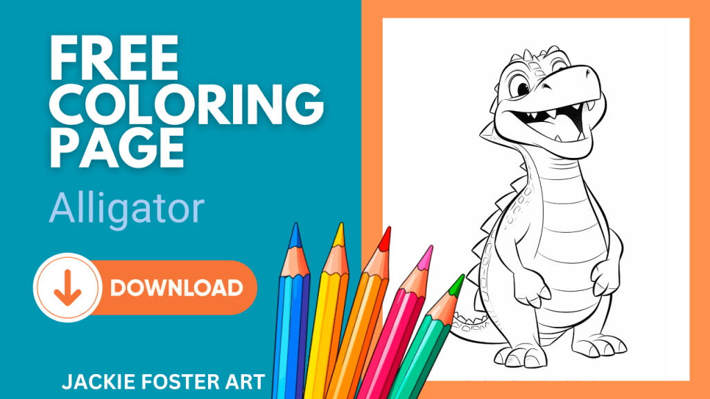 Zany Animals Alphabet Fun bonus - Alligator coloring page 