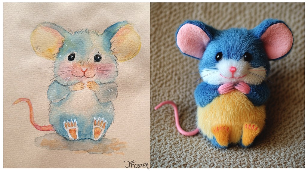 Reimagined painting as a stuffed animal