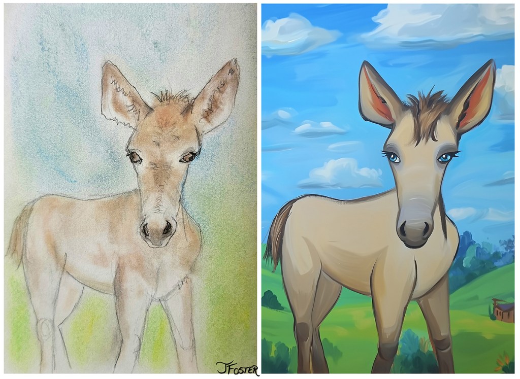 Reimagined simple sketch as cartoon