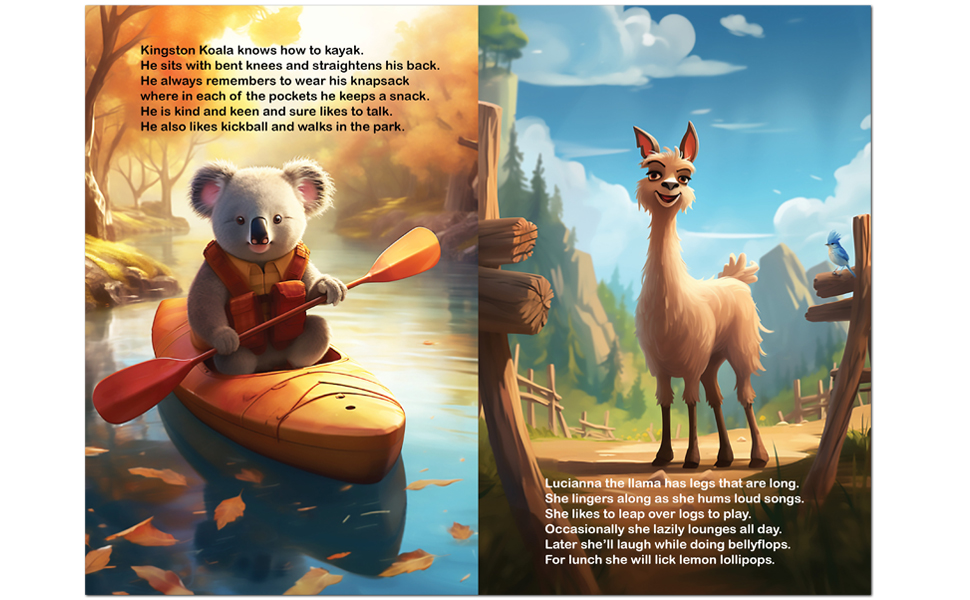 Zany Animals Alphabet Fun - sample page