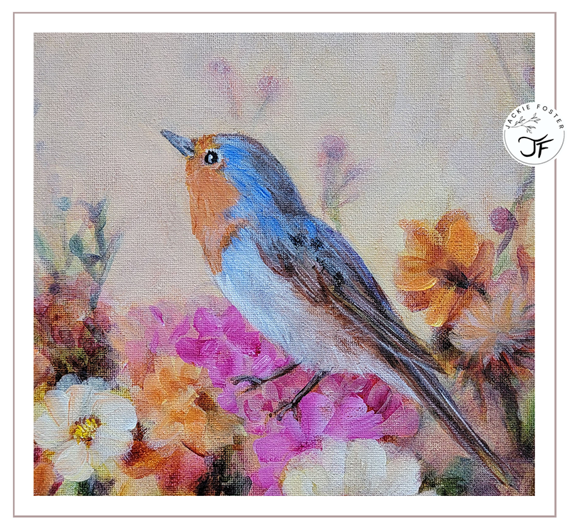 robin painting closeup 1 | Jackie Foster Art
